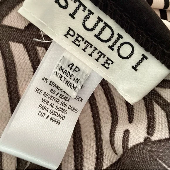 Studio I Petite Size 4 polyester print slip-on dress NWT - Picture 5 of 8